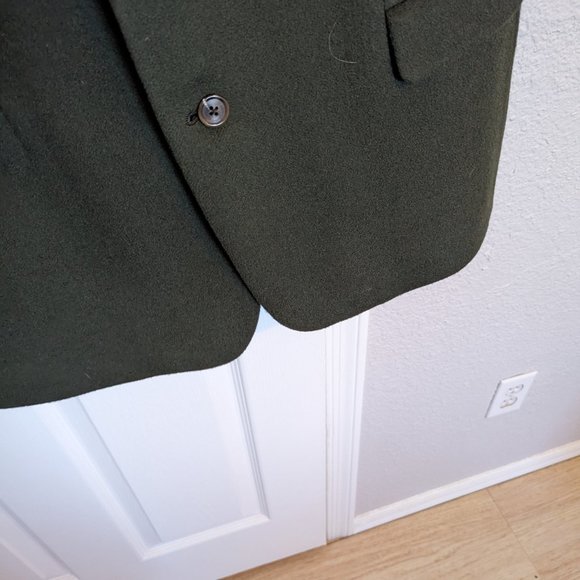 100% CAMEL HAIR | Vintage Pierre Cardin Sports Coat | 46L | HUNTER GREEN | EVC - Picture 4 of 13